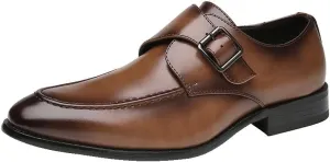 Men's British-Style Buckle Business Leather Shoes Formal Single Shoes Office Professional Low-top Rubber Sole Non-Slip Wear-Resistant