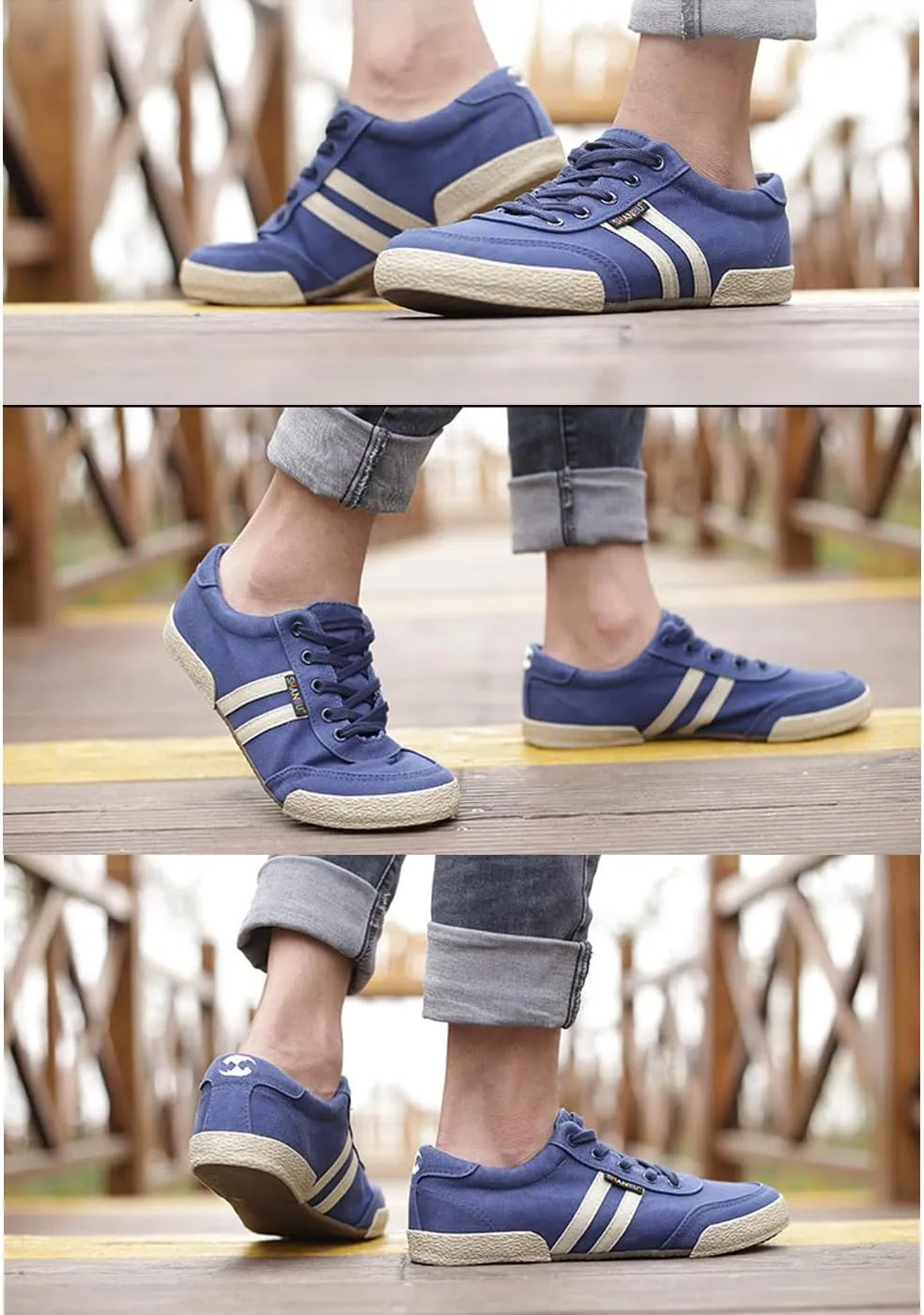 Men's Canvas Shoes All-Match Casual Breathable Fashion Sneakers Comfort Low-top Flat Walking Shoes Simple Soft Vintage Lace-up Casual Shoes