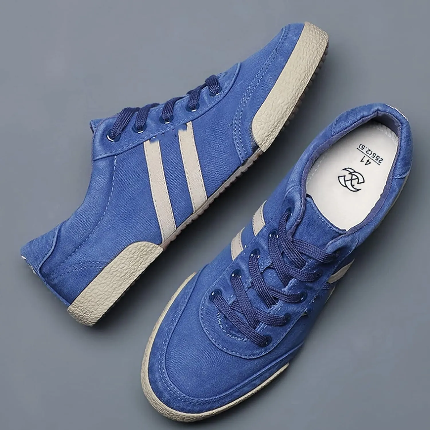 Men's Canvas Shoes All-Match Casual Breathable Fashion Sneakers Comfort Low-top Flat Walking Shoes Simple Soft Vintage Lace-up Casual Shoes