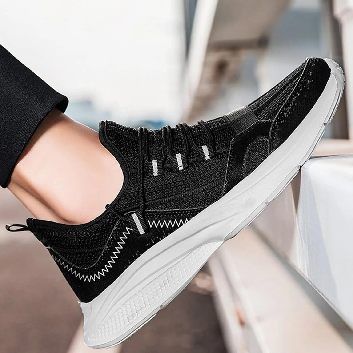 Men's Casual Dress Mesh Shoes Women Knit Lightweight Breathable Fashion Sneaker Fashionable Couple Walking Shoes for Everyday Wear