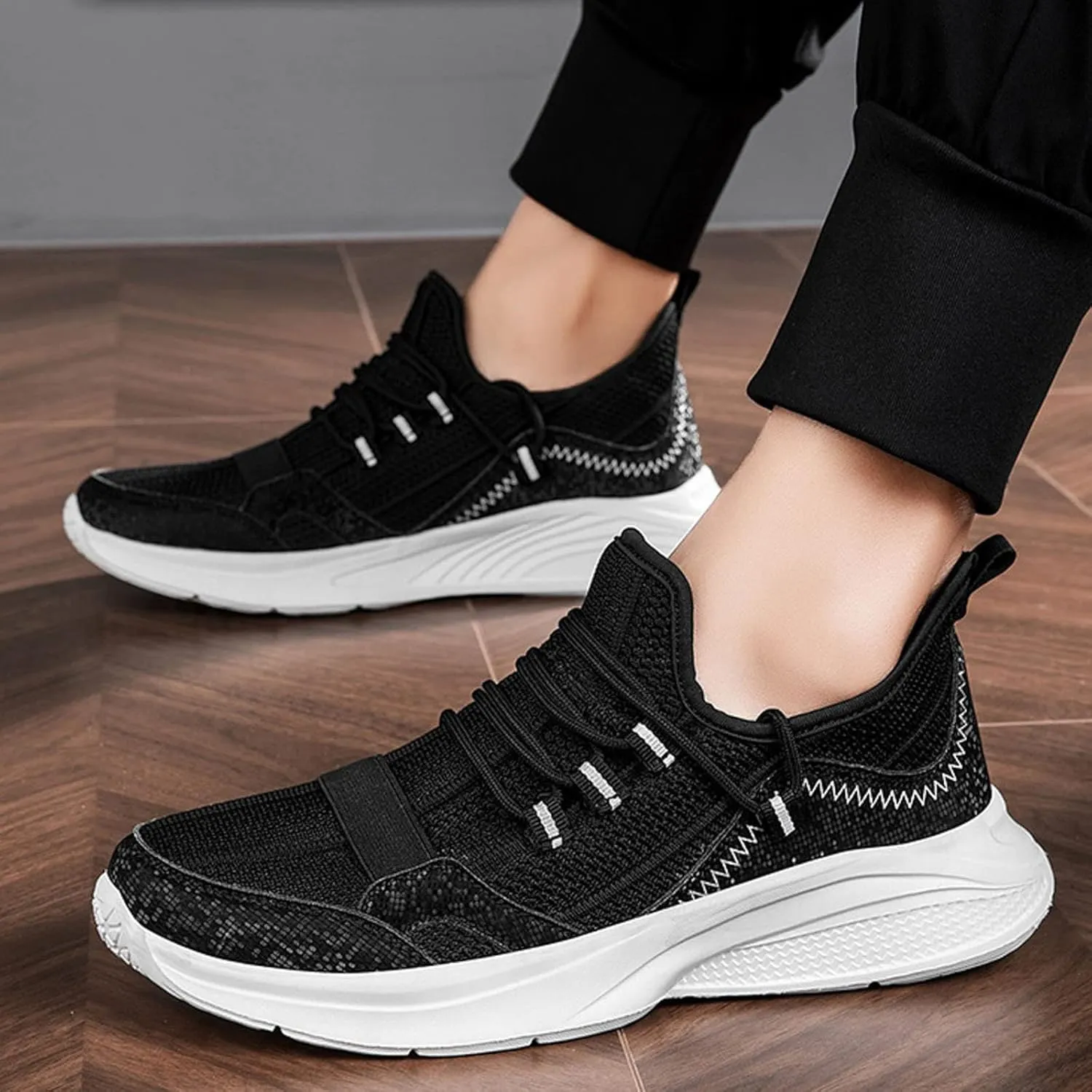 Men's Casual Dress Mesh Shoes Women Knit Lightweight Breathable Fashion Sneaker Fashionable Couple Walking Shoes for Everyday Wear