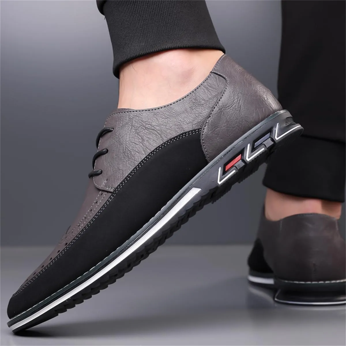 Men's Casual Dress Oxfords Shoes Business Formal Italy Prince Classic Oxford Lace Up Craft Mesh Sneakers