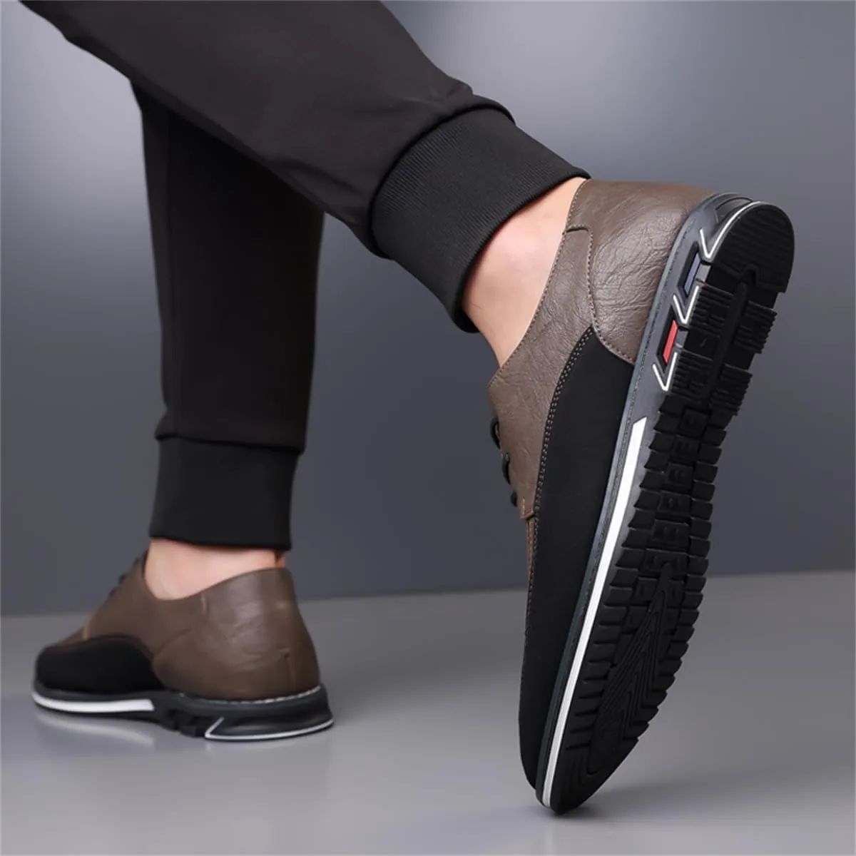 Men's Casual Dress Oxfords Shoes Business Formal Italy Prince Classic Oxford Lace Up Craft Mesh Sneakers