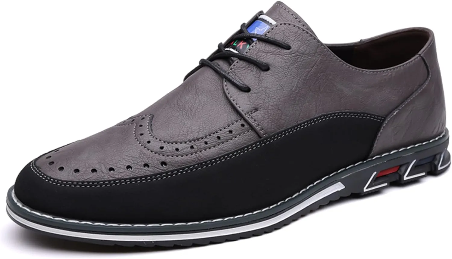 Men's Casual Dress Oxfords Shoes Business Formal Italy Prince Classic Oxford Lace Up Craft Mesh Sneakers