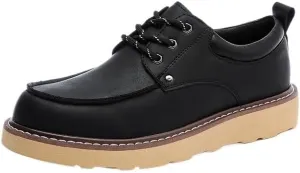 Men's Casual Genuine Leather Lace Up Flats Hand-Sewed Walking Driving Loafers Shoe