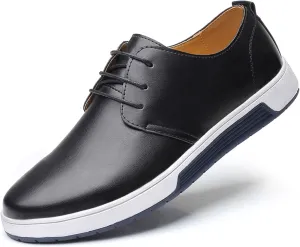 Mens Casual Lace Up Leather Oxford Classical Derby Orthopedic Shoes Lightweight Walking Loafers Dress Business Flats Shoes