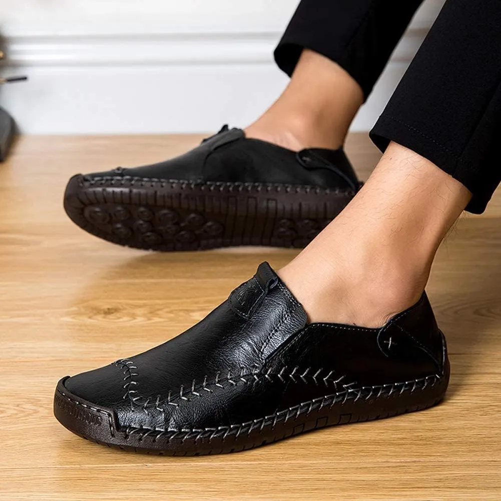 Men's Casual Leather Loafers Driving Walking Shoes Slip-on Formal Oxford Penny Classic Moccasins Hand Stitched