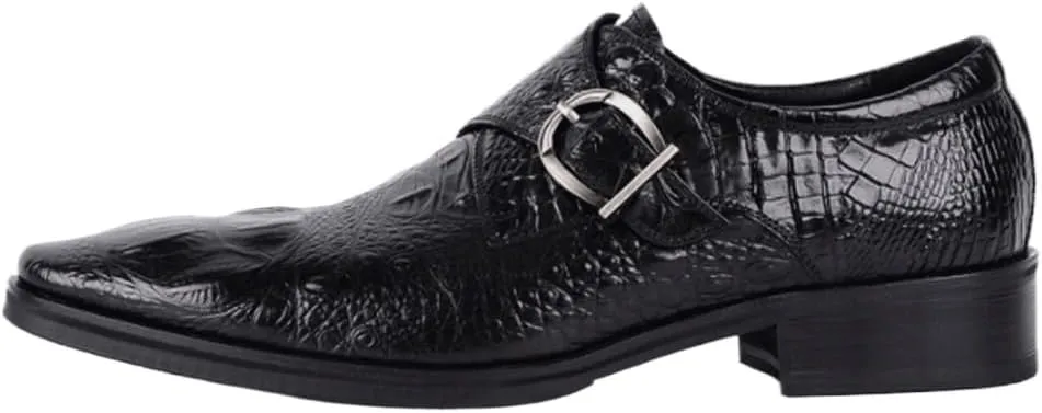 Men's Comfort Orthopedic Dress Shoes, Business Loafers, Faux Crocodile Leather, Wedding Shoes for Men, Stylish Formal Gentleman Footwear