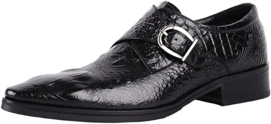 Men's Comfort Orthopedic Dress Shoes, Business Loafers, Faux Crocodile Leather, Wedding Shoes for Men, Stylish Formal Gentleman Footwear