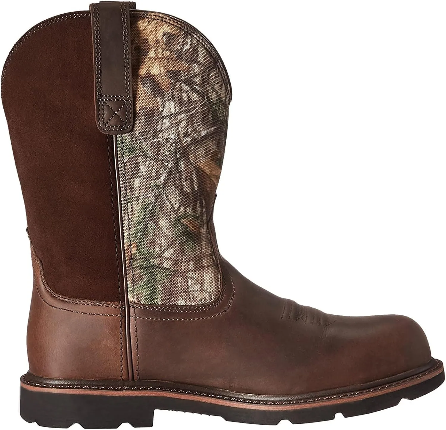 Mens Cowboy Boots: Square Toe, Embroidered, Wide Calf, Slip On, Brown Leather, Western, Winter Boots (7.5-13 US, 38-48 EU)