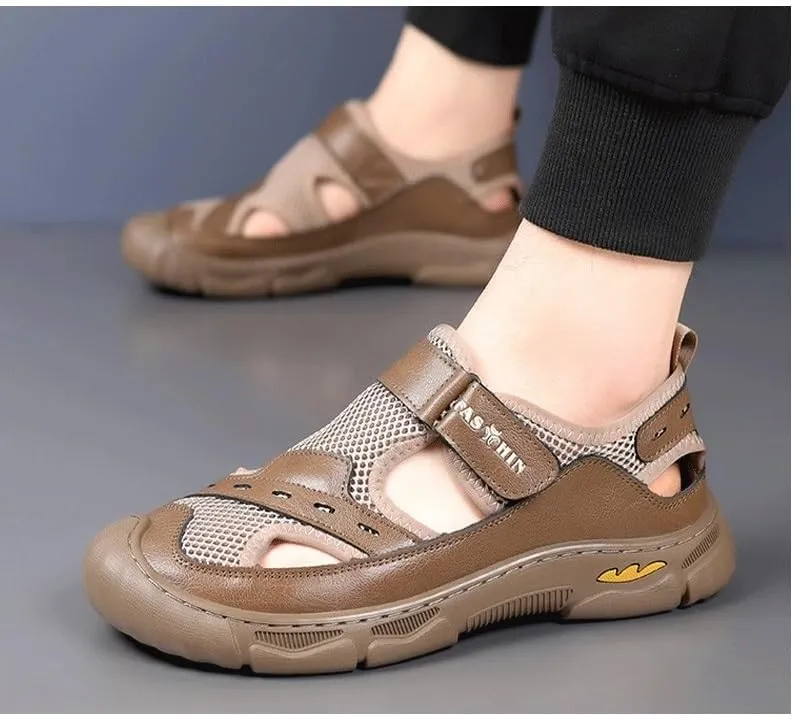 Men's Cutout Mesh Handmade Flat Casual Loafers Slip-on Casual Walking Shoes for Men