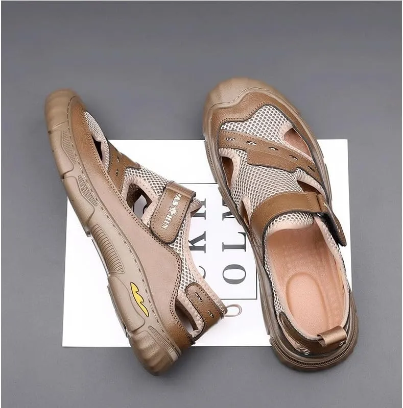 Men's Cutout Mesh Handmade Flat Casual Loafers Slip-on Casual Walking Shoes for Men
