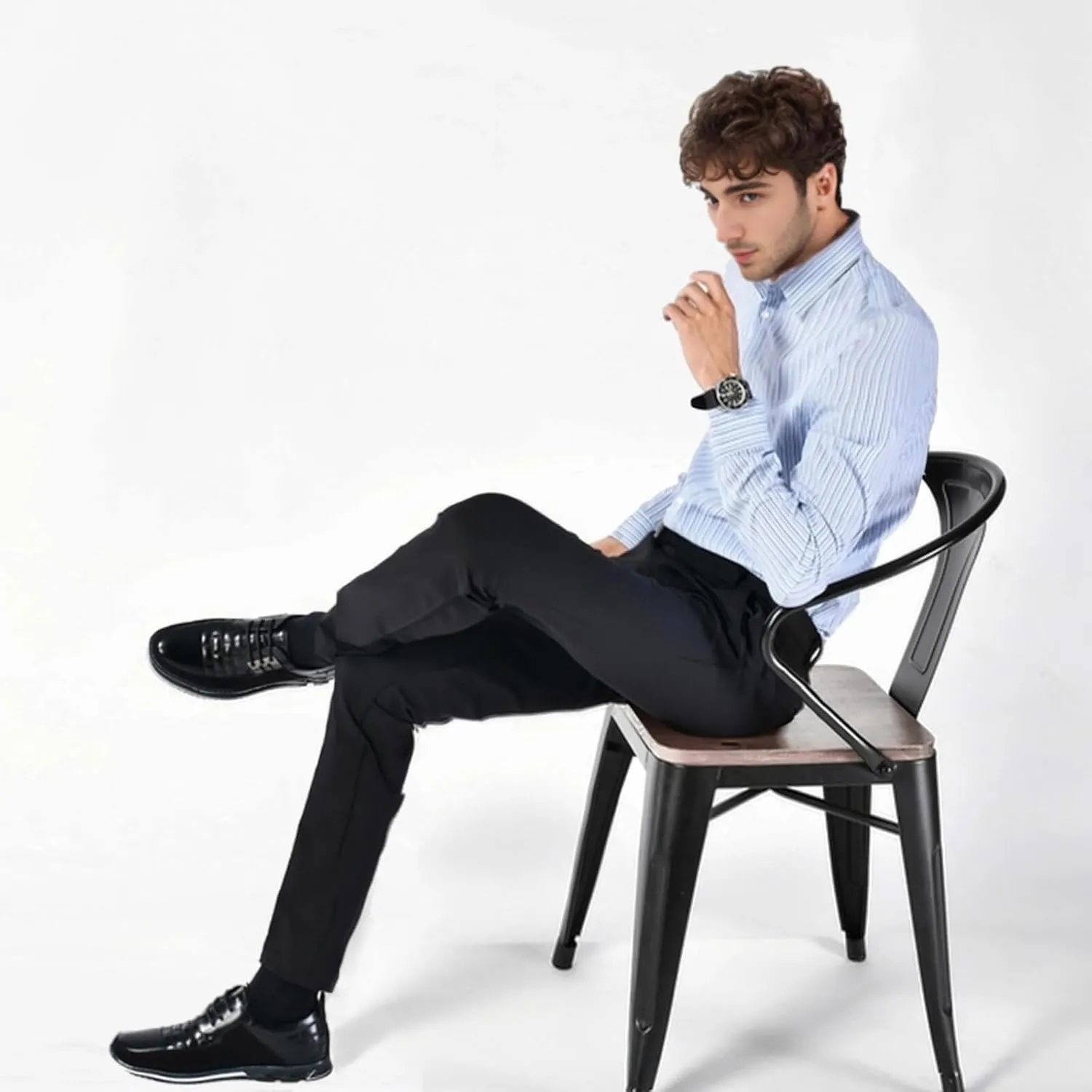 Mens Dress Shoes Comfortable Fashion Dress Sneakers Men Premium Vegan Leather Casual Shoes Business Office Wedding Formal Modern Oxfords