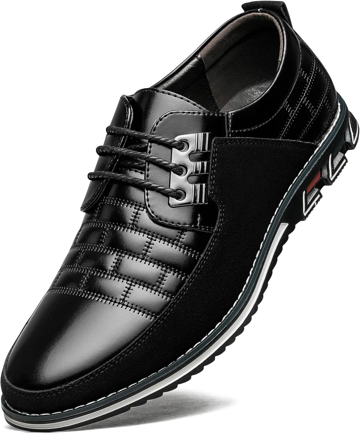 Mens Dress Shoes Comfortable Fashion Dress Sneakers Men Premium Vegan Leather Casual Shoes Business Office Wedding Formal Modern Oxfords