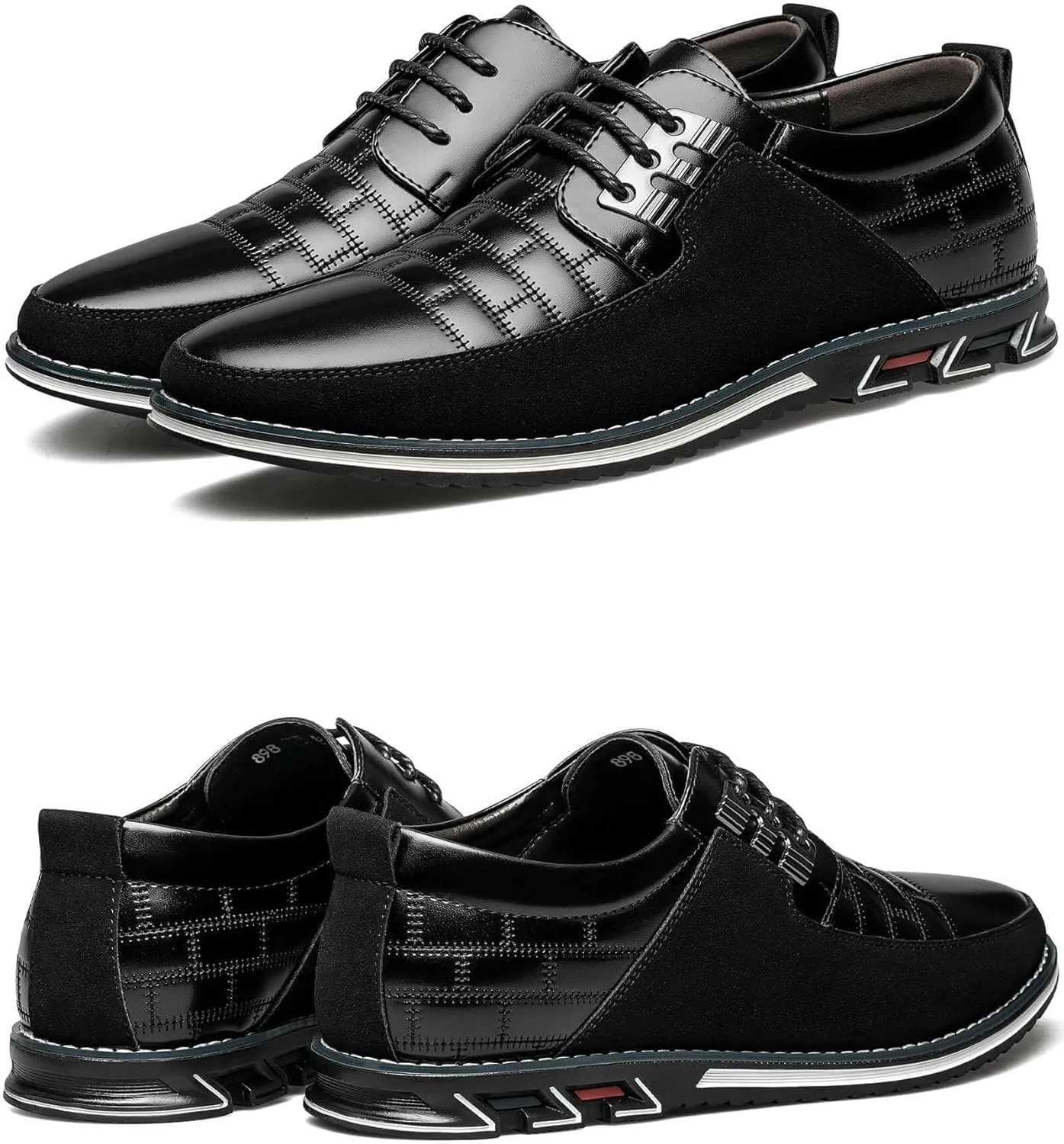 Mens Dress Shoes Comfortable Fashion Dress Sneakers Men Premium Vegan Leather Casual Shoes Business Office Wedding Formal Modern Oxfords