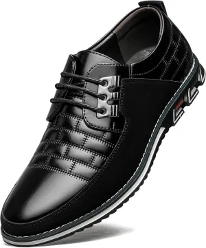 Mens Dress Shoes Comfortable Fashion Dress Sneakers Men Premium Vegan Leather Casual Shoes Business Office Wedding Formal Modern Oxfords