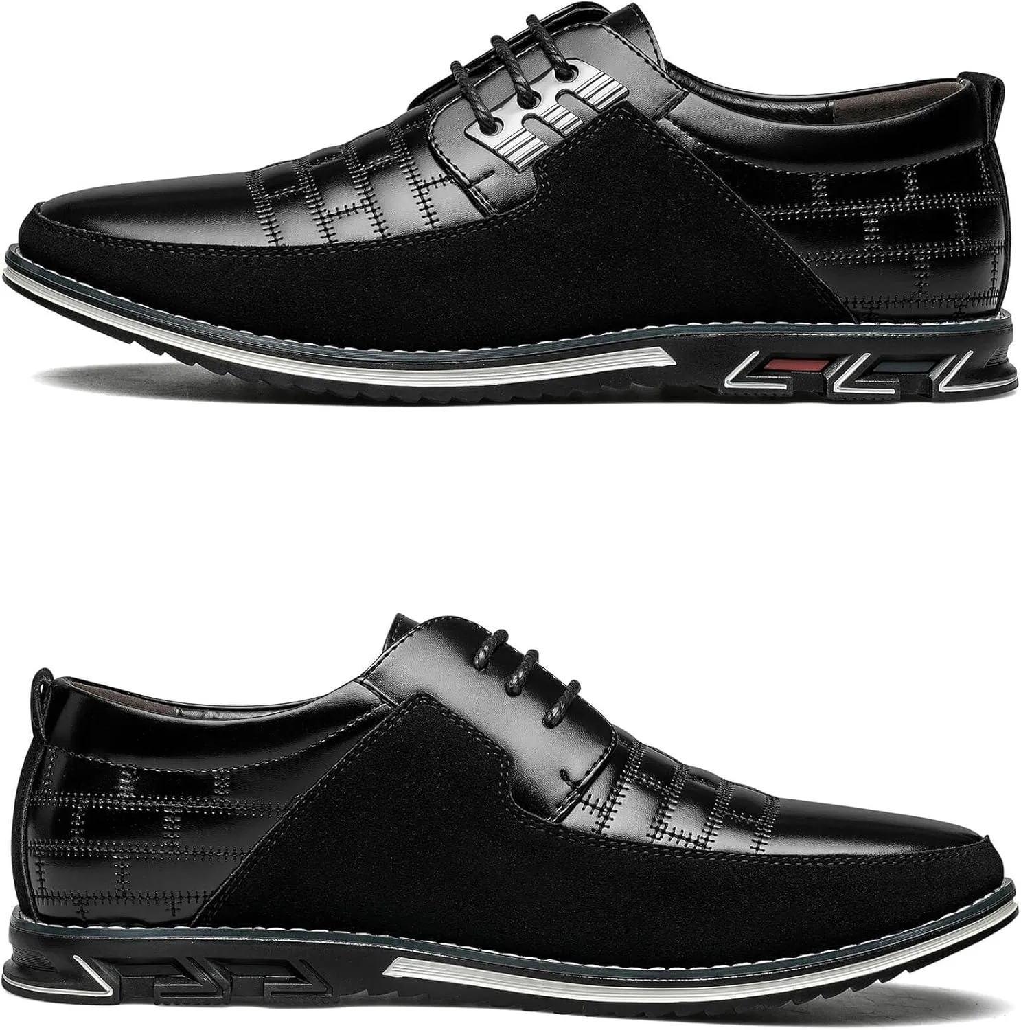 Mens Dress Shoes Comfortable Fashion Dress Sneakers Men Premium Vegan Leather Casual Shoes Business Office Wedding Formal Modern Oxfords