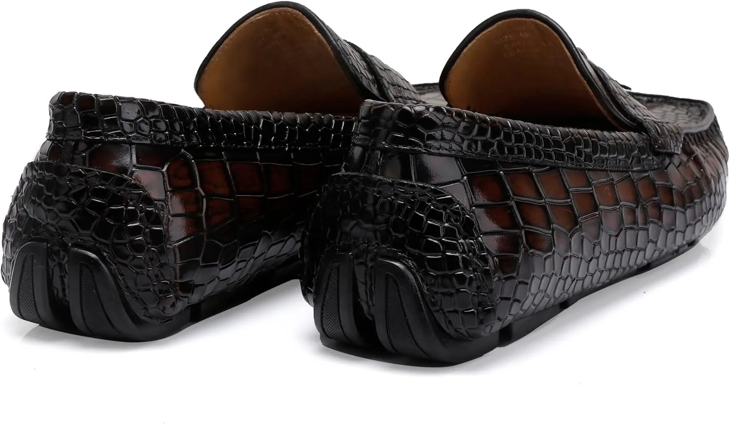 Men's Dress Shoes with Tassel, Classic Leather Crocodile Pattern Driving Shoes for Men