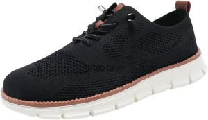 Mens Dress Shoes Work Shoes Wide Width Non Slip Casual Dress Lightweight Breathable Basic Relaxed Shoe Business Workout Walking Running Outdoor Sneakers Mesh Knit Lace-Up Soft Loafers Oxfords