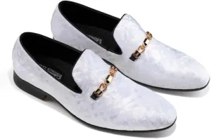 Mens Dress Velvet Shoes Dress Loafers Velvet Slip on for Men - Vintage Fashion Velvet Dress Shoes for Mens - with & Elegant Gold Buckle