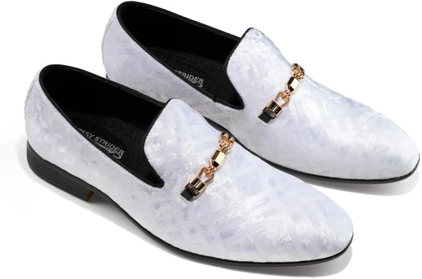 Mens Dress Velvet Shoes Dress Loafers Velvet Slip on for Men - Vintage Fashion Velvet Dress Shoes for Mens - with & Elegant Gold Buckle
