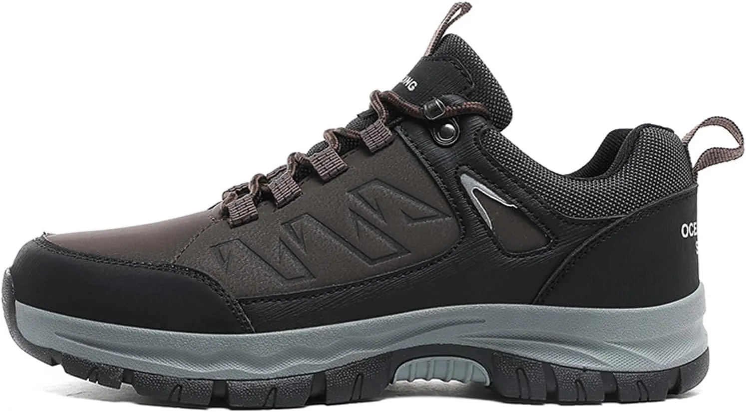 Men's Entry Level Hiking Waterproof Casual Breathable Leather Outdoor Lightweight Non Slip Comfortable Mountaineering Climbing Walking Work Shoes for Men