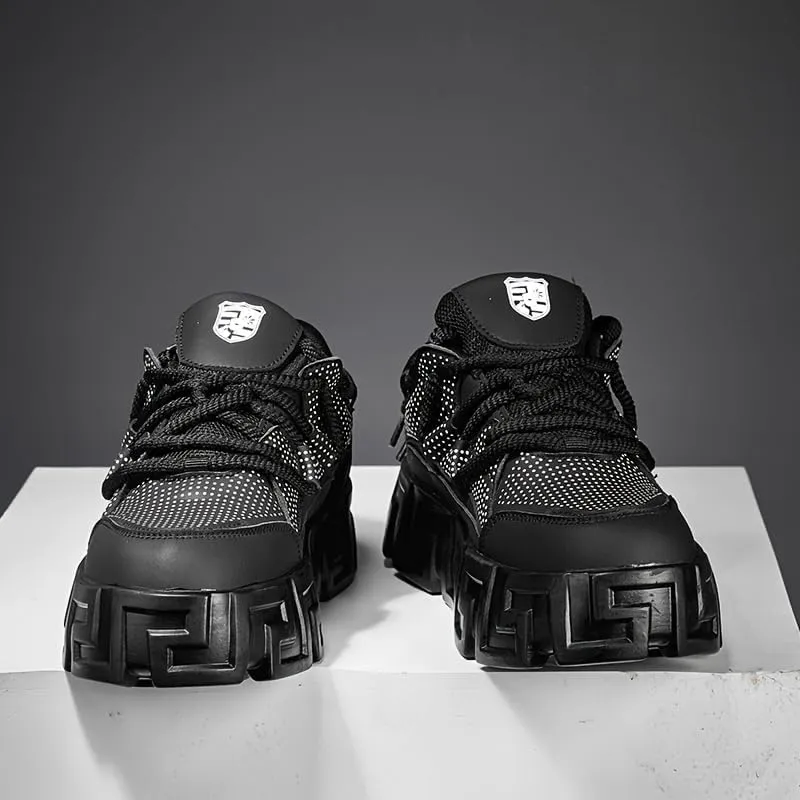 Men's Fashion Sneakers - Casual Solid Color Art