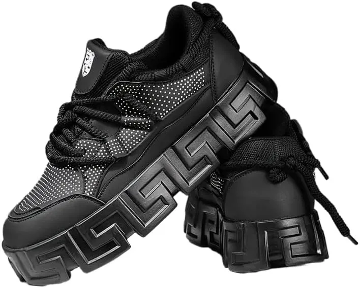 Men's Fashion Sneakers - Casual Solid Color Art