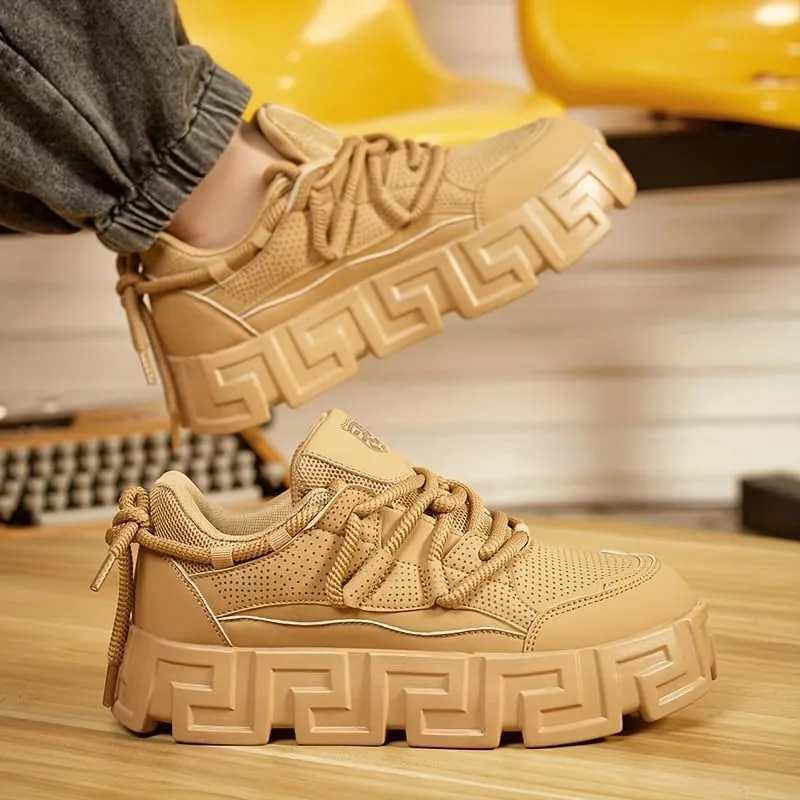 Men's Fashion Sneakers - Casual Solid Color Art