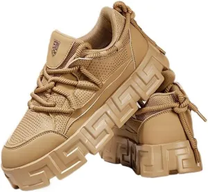 Men's Fashion Sneakers - Casual Solid Color Art