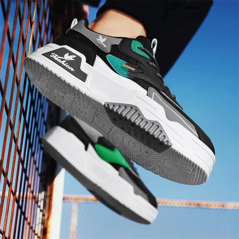 Men's Fashion Sneakers Casual Walking Shoes Non Slip Breathable Comfy Trendy Platform Shoes for Outdoor Walking Jogging Camping, All Seasons Men's Lace Up Sneakers