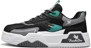 Men's Fashion Sneakers Casual Walking Shoes Non Slip Breathable Comfy Trendy Platform Shoes for Outdoor Walking Jogging Camping, All Seasons Men's Lace Up Sneakers