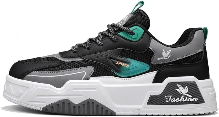 Men's Fashion Sneakers Casual Walking Shoes Non Slip Breathable Comfy Trendy Platform Shoes for Outdoor Walking Jogging Camping, All Seasons Men's Lace Up Sneakers