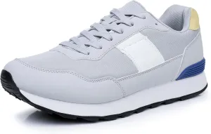 Men's Fashion Sneakers Lace Up Retro Classic Running Shoes for Men Mesh Lightweight and Breathable Non-Slip Rubber Outsole and EVA Midsole Walking Sport Shoes