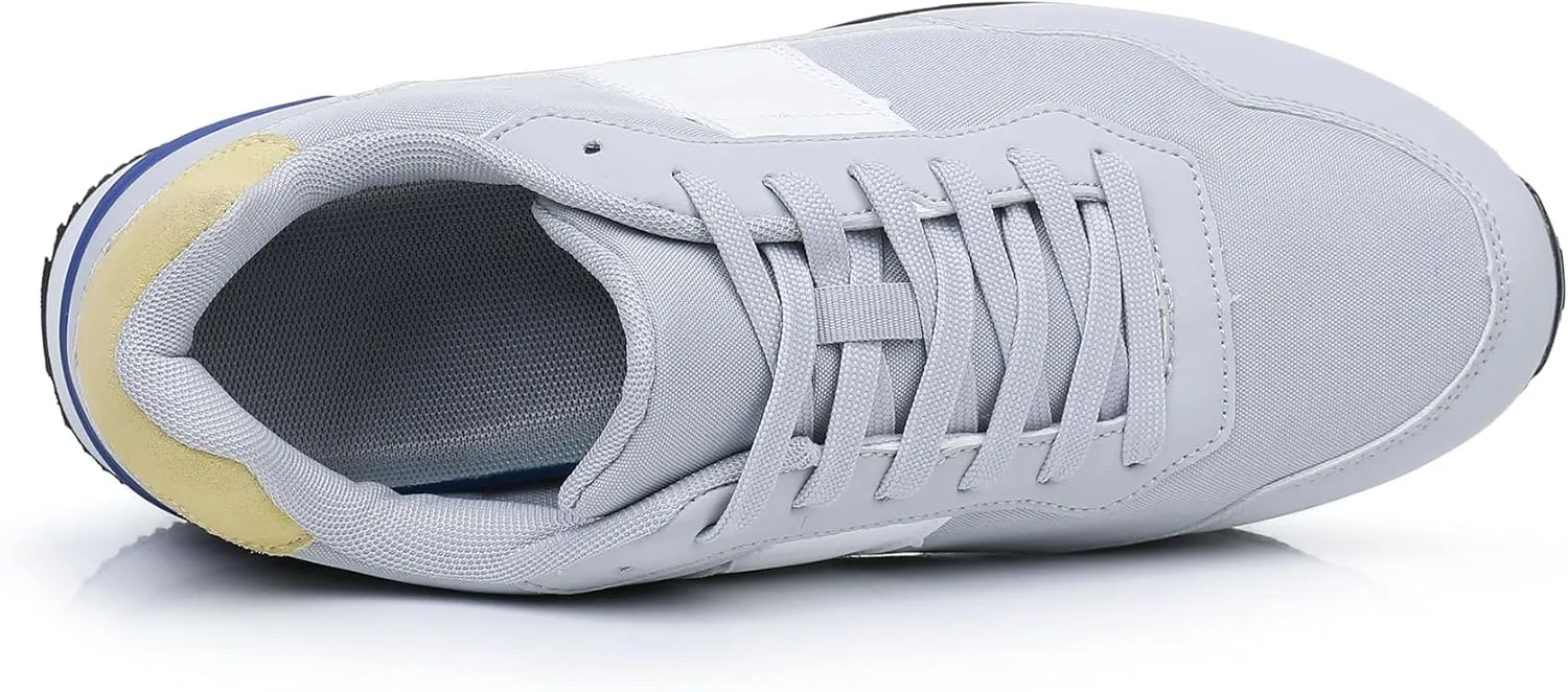 Men's Fashion Sneakers Lace Up Retro Classic Running Shoes for Men Mesh Lightweight and Breathable Non-Slip Rubber Outsole and EVA Midsole Walking Sport Shoes