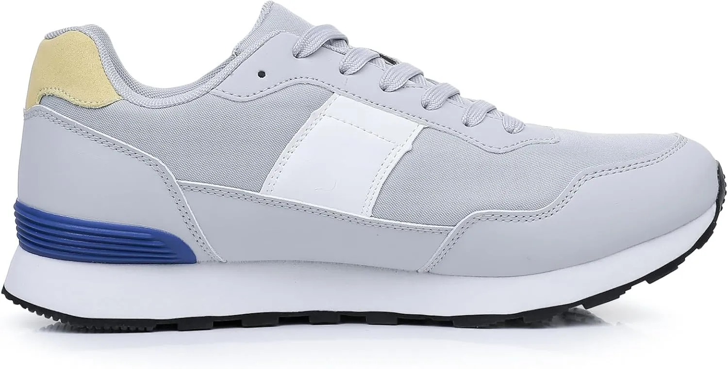 Men's Fashion Sneakers Lace Up Retro Classic Running Shoes for Men Mesh Lightweight and Breathable Non-Slip Rubber Outsole and EVA Midsole Walking Sport Shoes