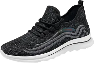 Mens Fashion Sneakers Summer Friendly Breathable Mesh Knit Cushion Running Shoes Non-Slip Low Top Walking Shoes with Arch Support Quick-Dry Non-Slip Hiking Shoe