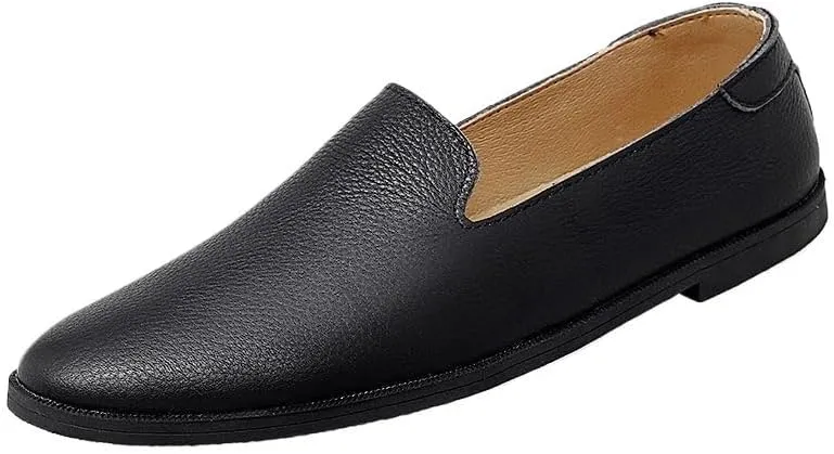 Men's Genuine Leather Loafers, Slip-On Moccasins for Party, Wedding & Driving, Comfortable Casual Dress Shoes for Men