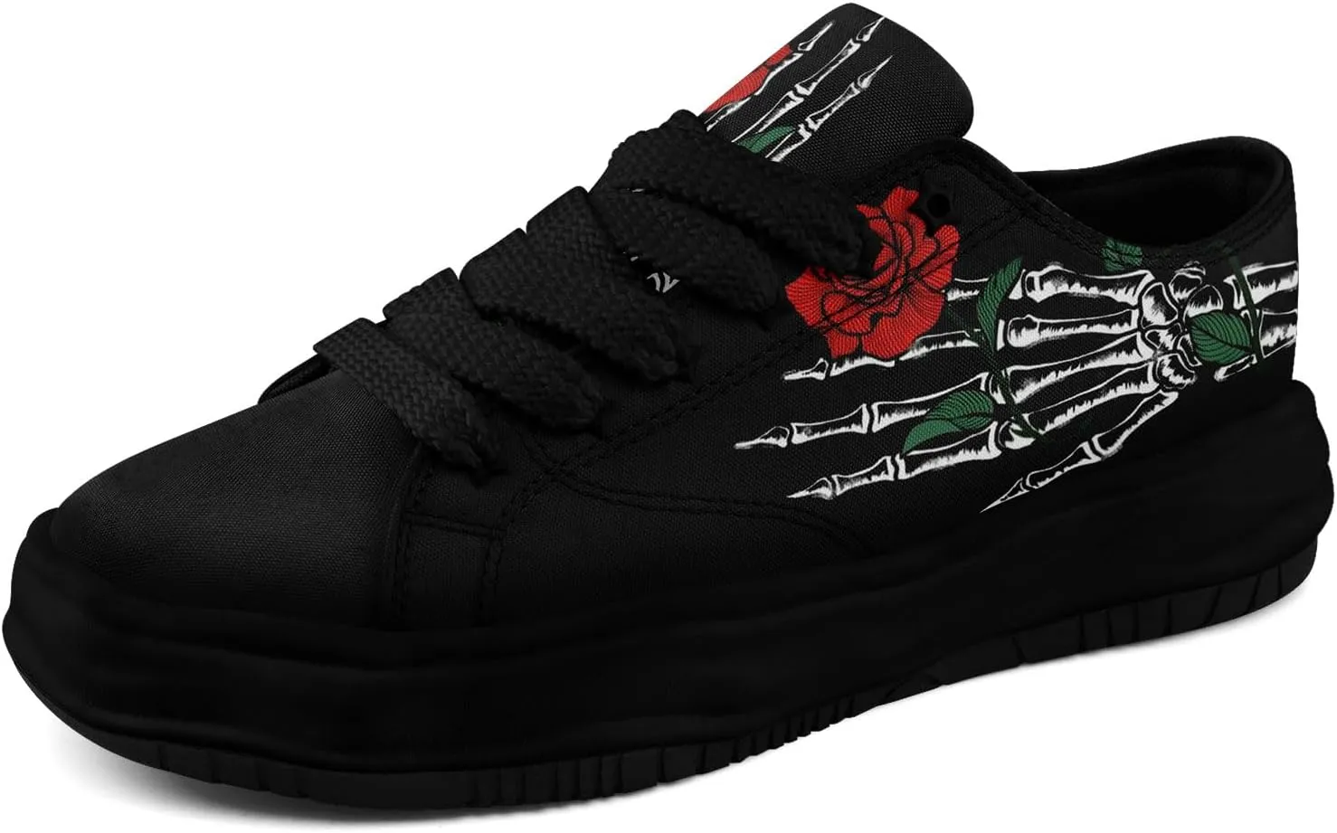 Men's Gothic Skull Fashion Sneakers Casual Skateboarding Canvas Shoes for Women Streetwear Trendy Comfort Walking Shoes