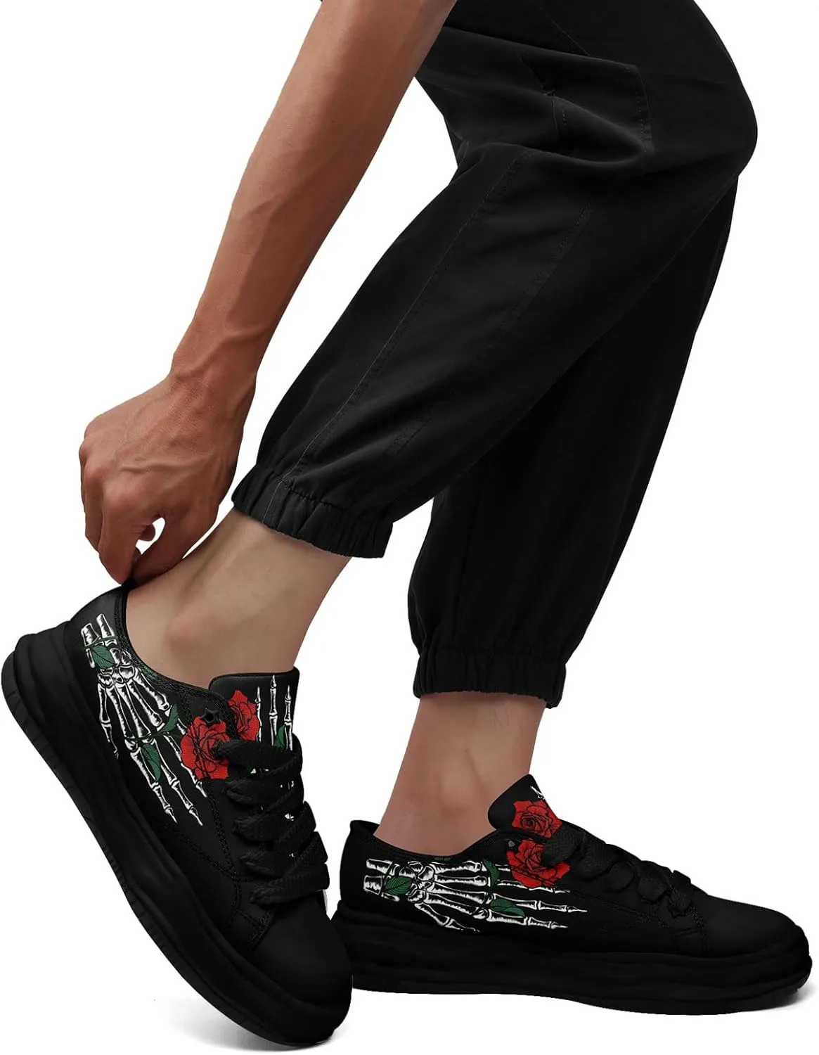 Men's Gothic Skull Fashion Sneakers Casual Skateboarding Canvas Shoes for Women Streetwear Trendy Comfort Walking Shoes