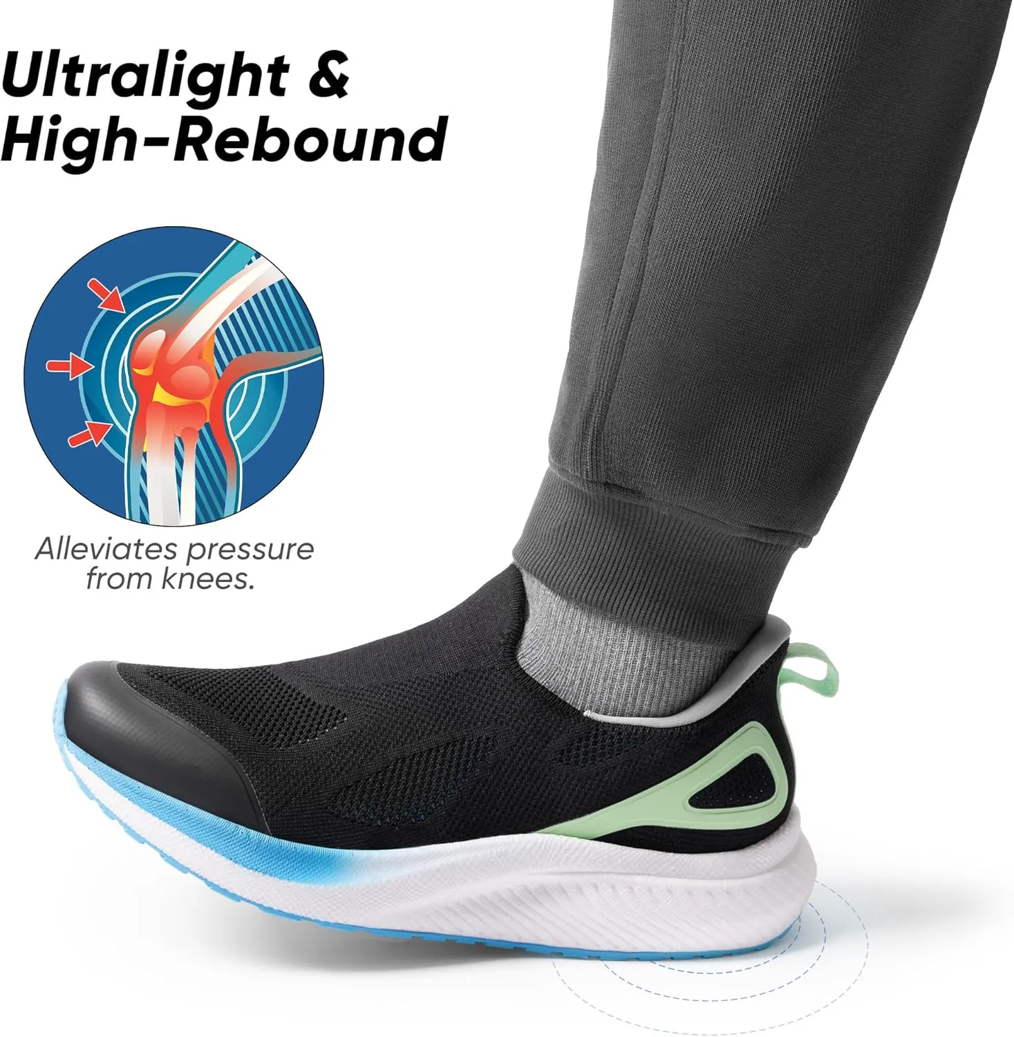 Men's Hands-Free Slip On Walking Shoes Laceless Comfortable Tennis Sneakers
