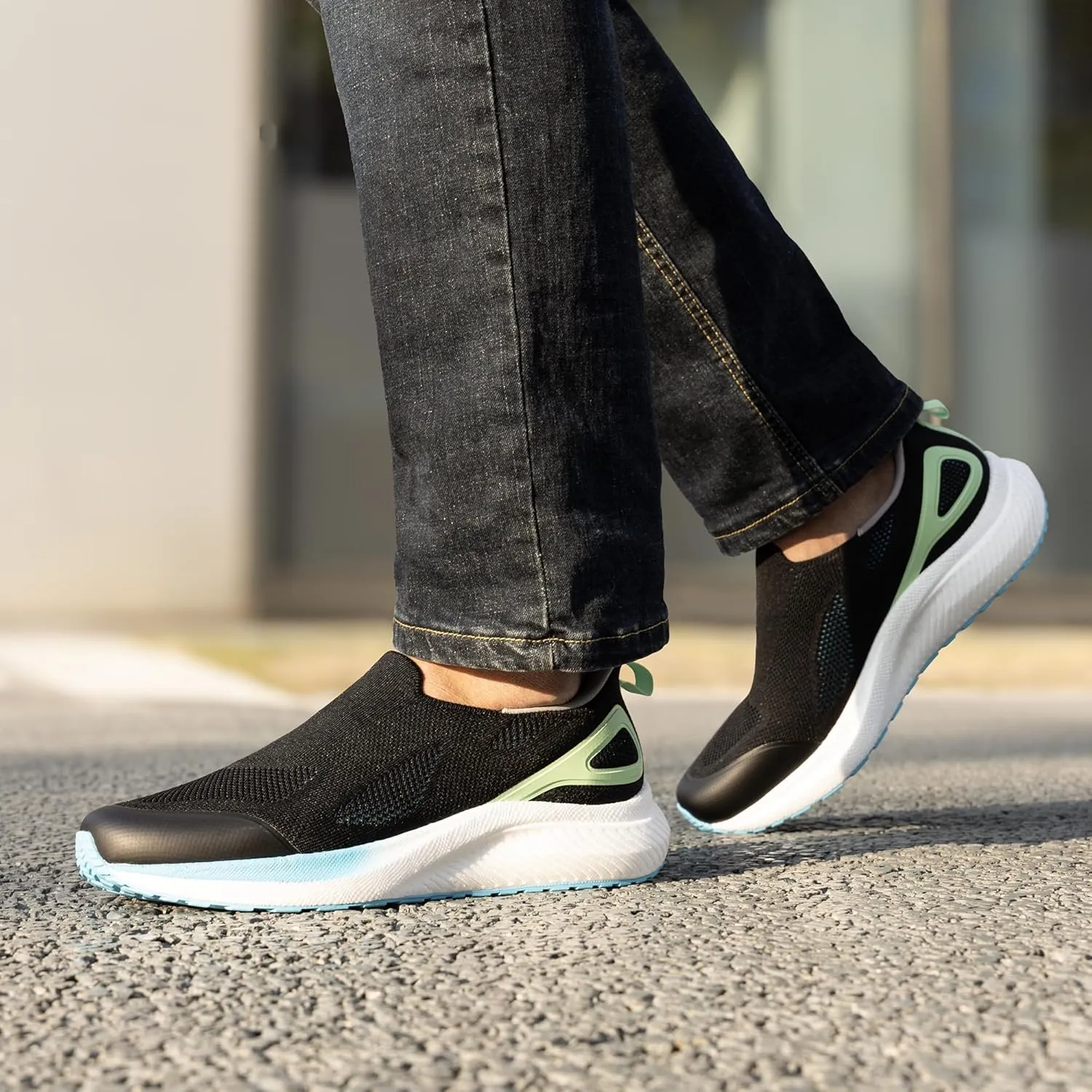 Men's Hands-Free Slip On Walking Shoes Laceless Comfortable Tennis Sneakers