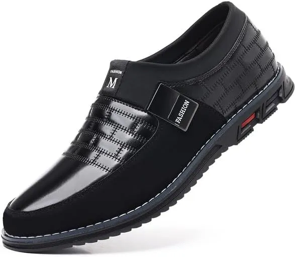 Men’s Oxford No-Stripe Orthopedic Leather Shoes Derby Formal Business Dress Sneakers Casual Walking Driving Slip-on Loafers