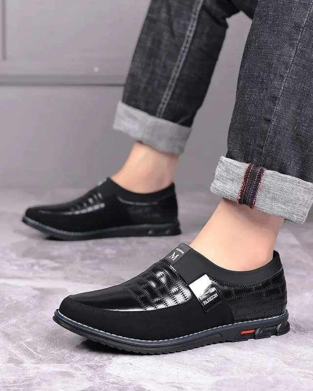 Men’s Oxford No-Stripe Orthopedic Leather Shoes Derby Formal Business Dress Sneakers Casual Walking Driving Slip-on Loafers