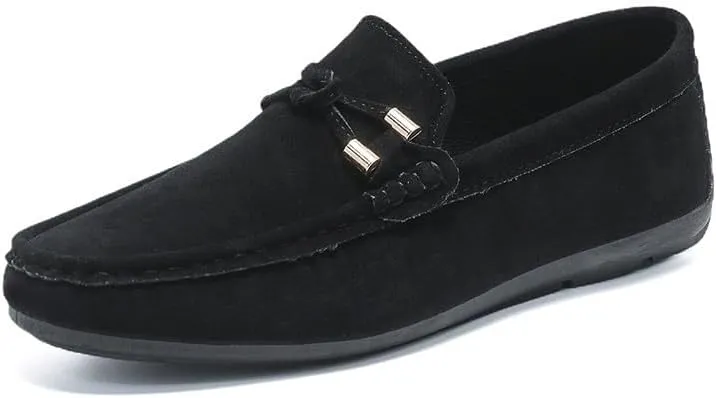 Men's Party Loafers Shoes Suede Vamp Party Round Toe Tuxedo Wedding Block Heel Formal Slip-on