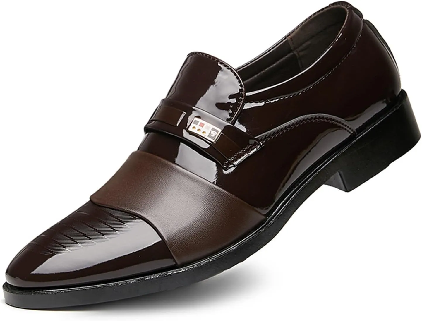 Men's Patent Leather Slip-on Dress Loafers Shoes Formal Tuxedo Shoes Work Business Office Dress Shoes