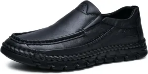 Men's Premium First Layer Cowhide Leather Walking Shoes,Flat Casual Shoes,Casual Loafers Men's,Leather Casual Sneakers,Driving Shoes,Hand Sewn,Two Closure Type Options