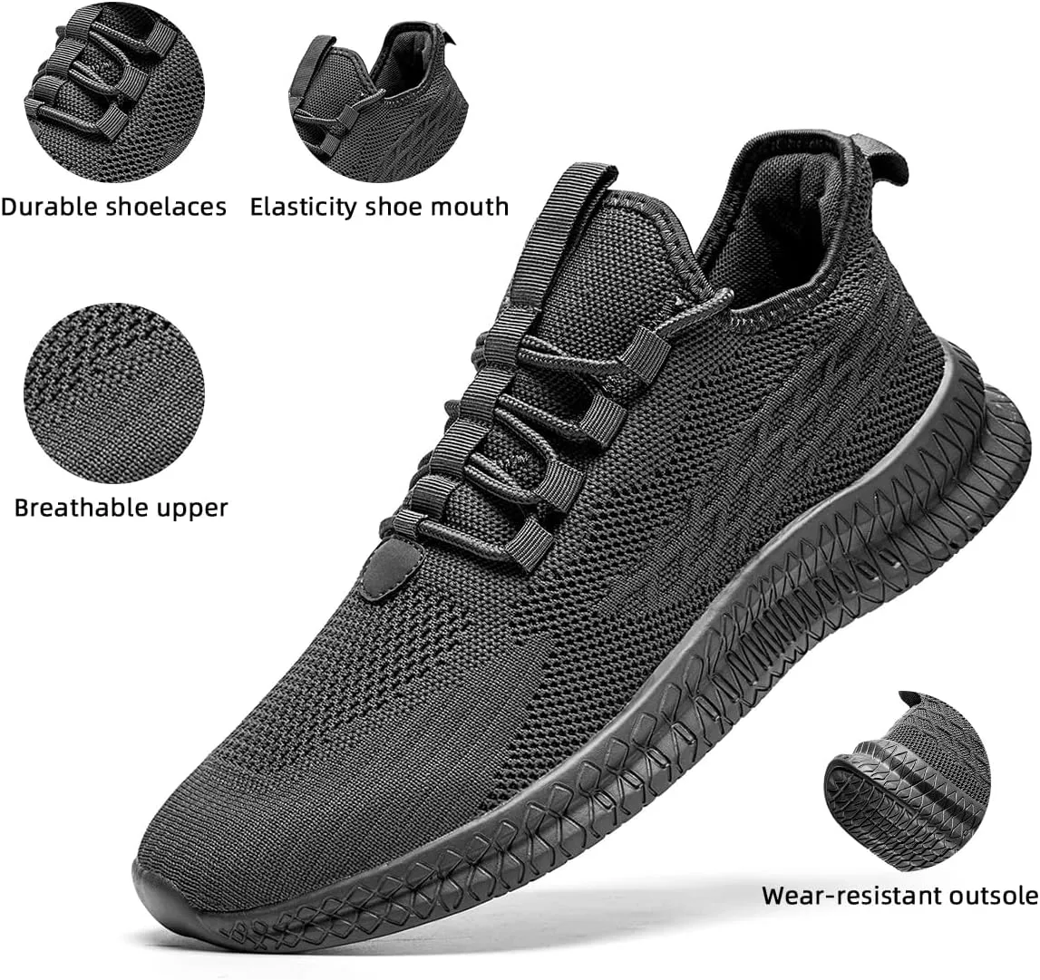 Men's Running Shoes Walking Sneakers Tennis Mens Shoes Casual Road Fashion Breathable Lightweight Slip on Workout Sport for Gym
