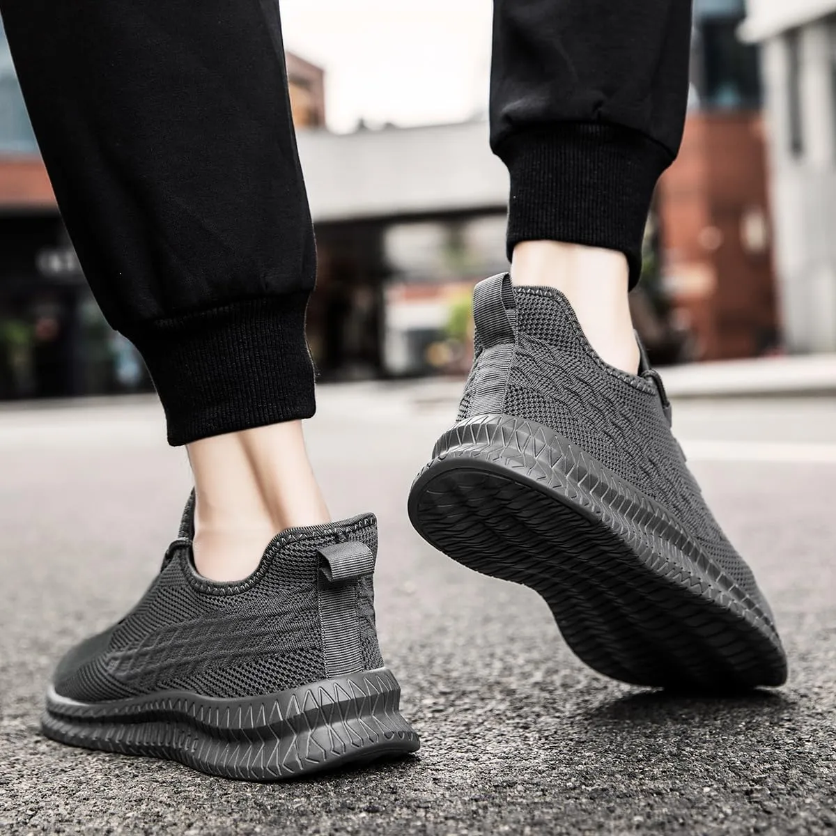 Men's Running Shoes Walking Sneakers Tennis Mens Shoes Casual Road Fashion Breathable Lightweight Slip on Workout Sport for Gym