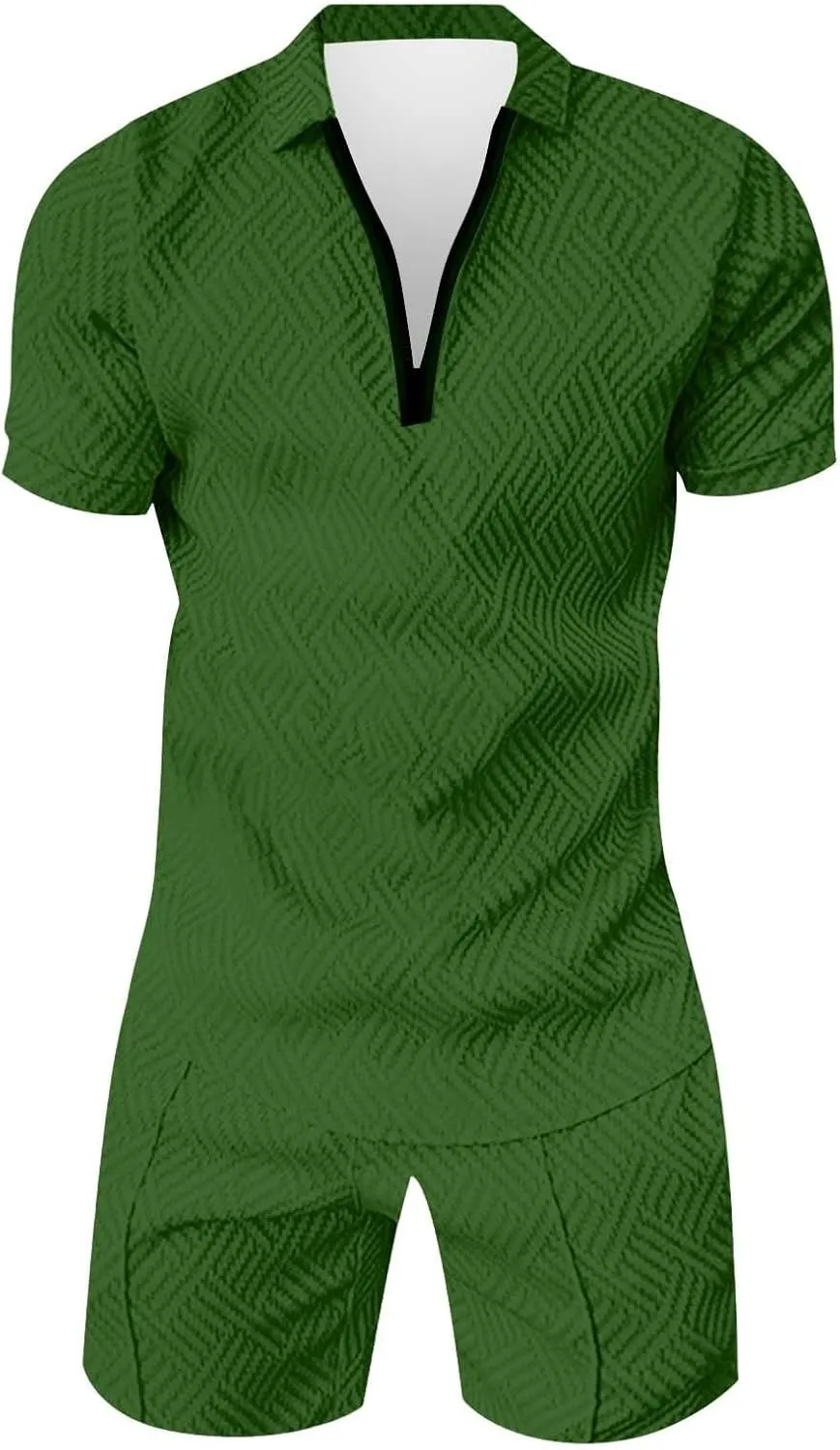 Men's Short Sets 2 Piece Beach Vacation Outfits Casual Summer Beach Jogging Track Suits Matching Polo Shirt and Shorts Sets